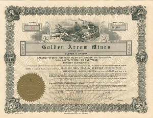 Golden Arrow Mines - Stock Certificate
